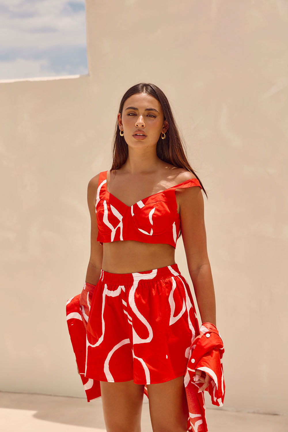 Exquisite Seona Shorts in Stunning Evoke Red for Summer