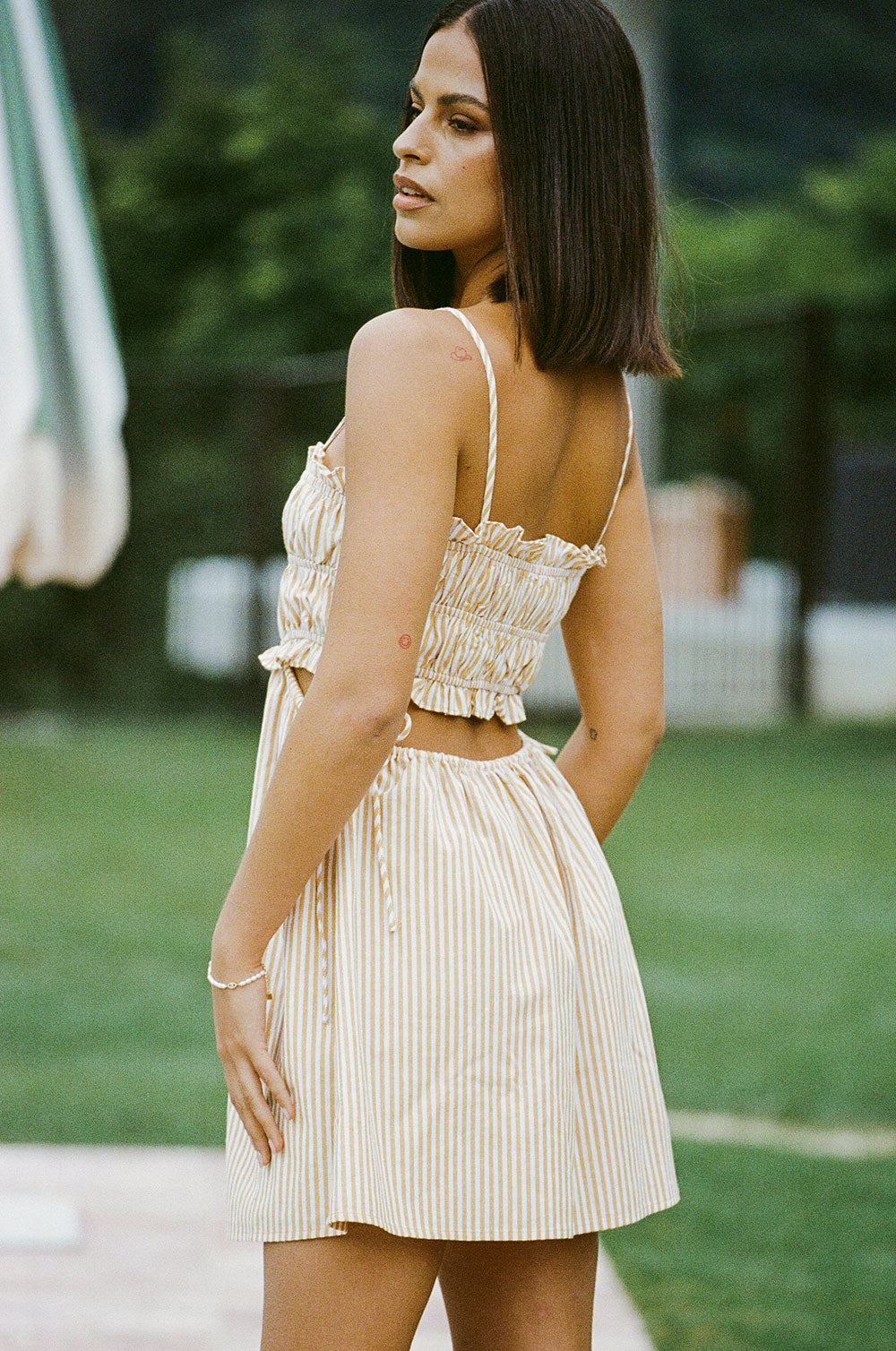 Super Adorable Lucy Dress with Orange Stripe