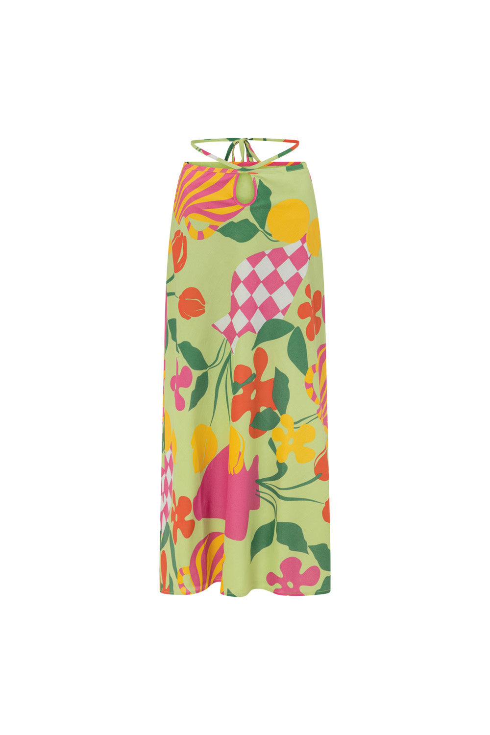 Exquisite Damini Women's Vaso Verde Cotton Voile Party Skirt