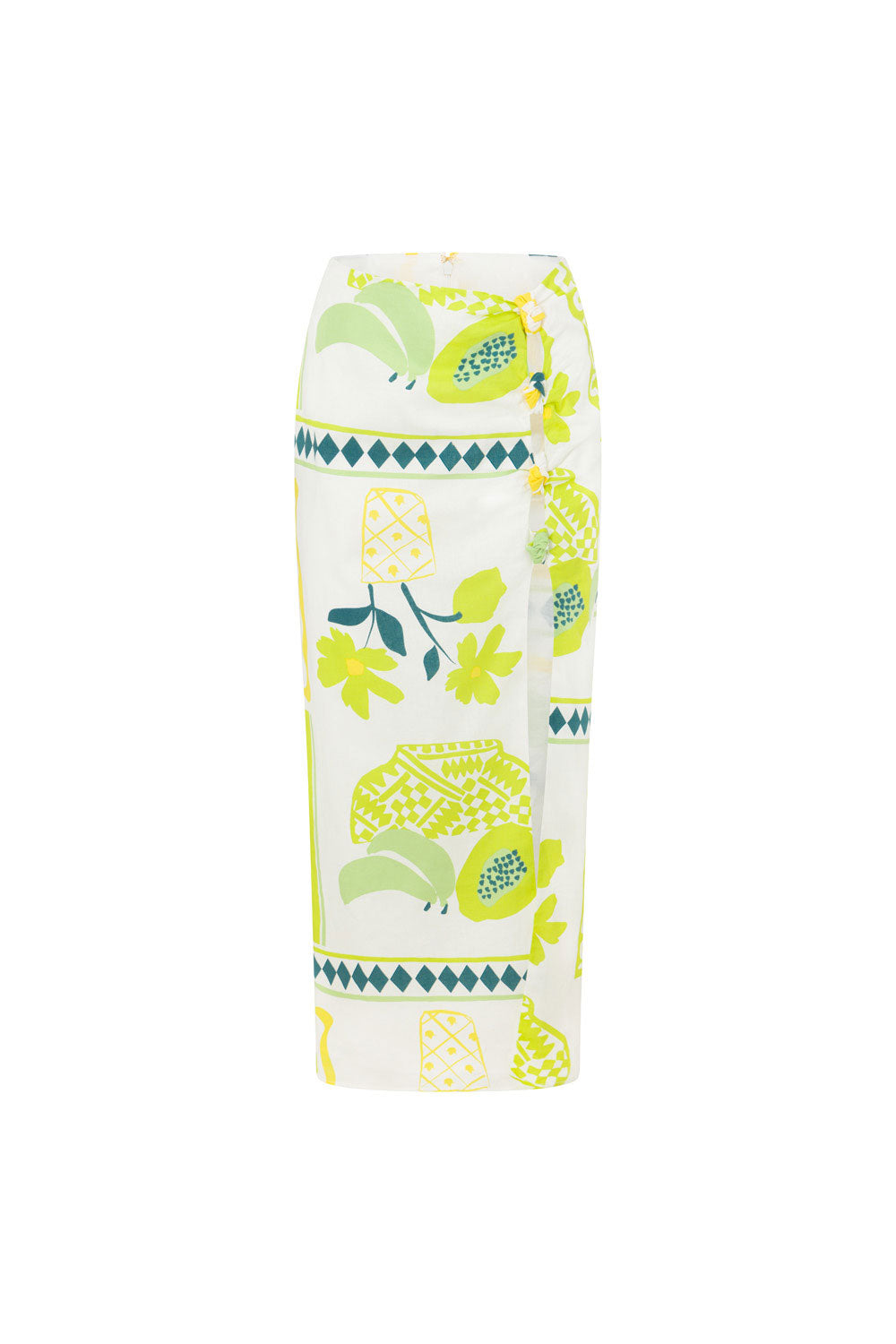 SAMPLE - Women's Prego Verde Pluto Midi Skirt, a Unique Fashion Piece