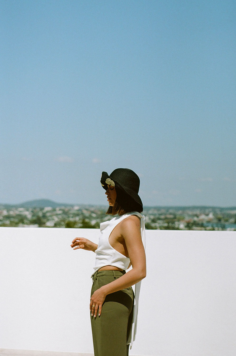 Stylish 90's Inspired White Lightweight Woven Knit Edith Top