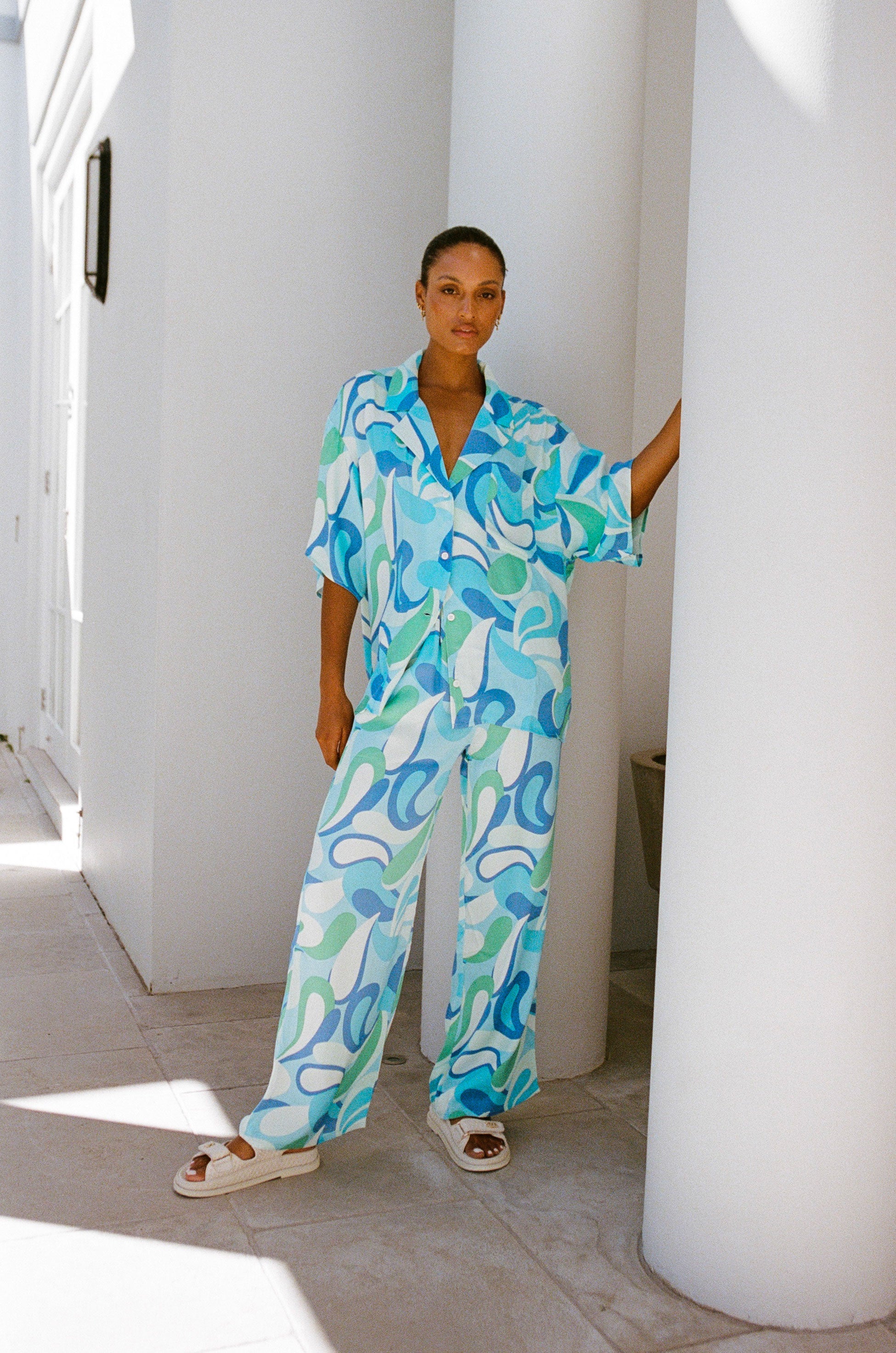 Sabo's Exclusive Swirl Print Resort-Style Alanis Women's Top