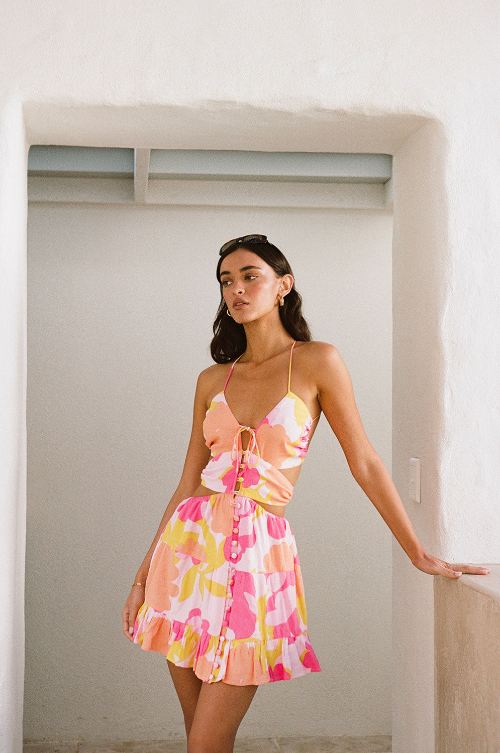 Unique Backless Nectar Floral Cecily Dress - Sample Edition