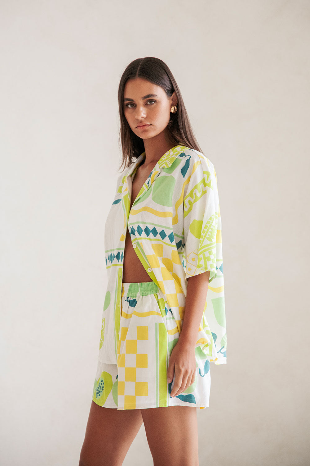 Exclusive Sample - Seona Women's Fashion Top in Prego Verde Shade