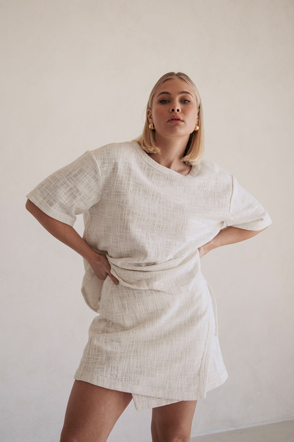 High - quality Natural Cotton Aelin Wrap Mini Skirt