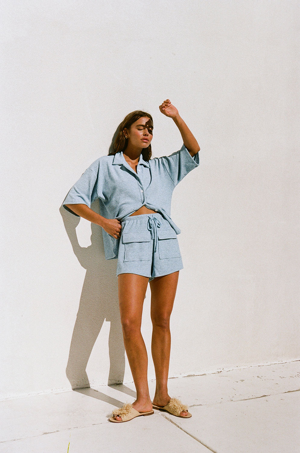 Unique Aegean Kase Shorts with Frayed Waist Ties