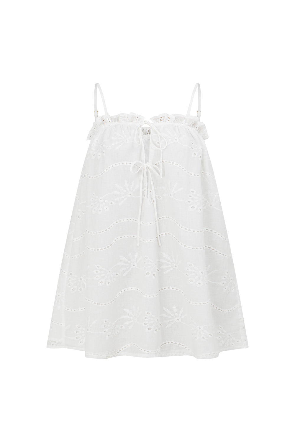 Exquisite White Evelia Mini Dress for Day - to - Night Wear