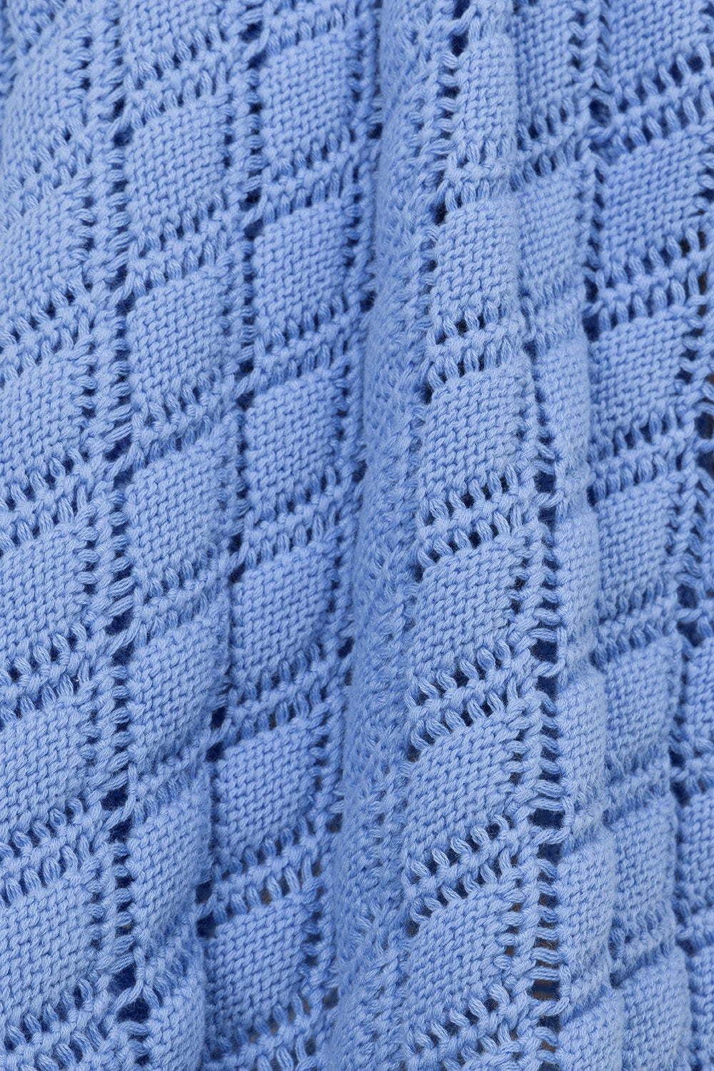 Blue Women's Fashionable Ria Cotton Pointelle Knit Top