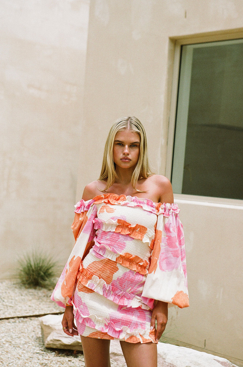 Sirromet Shirred Women's Dress in Solstice Pink - Sample Piece