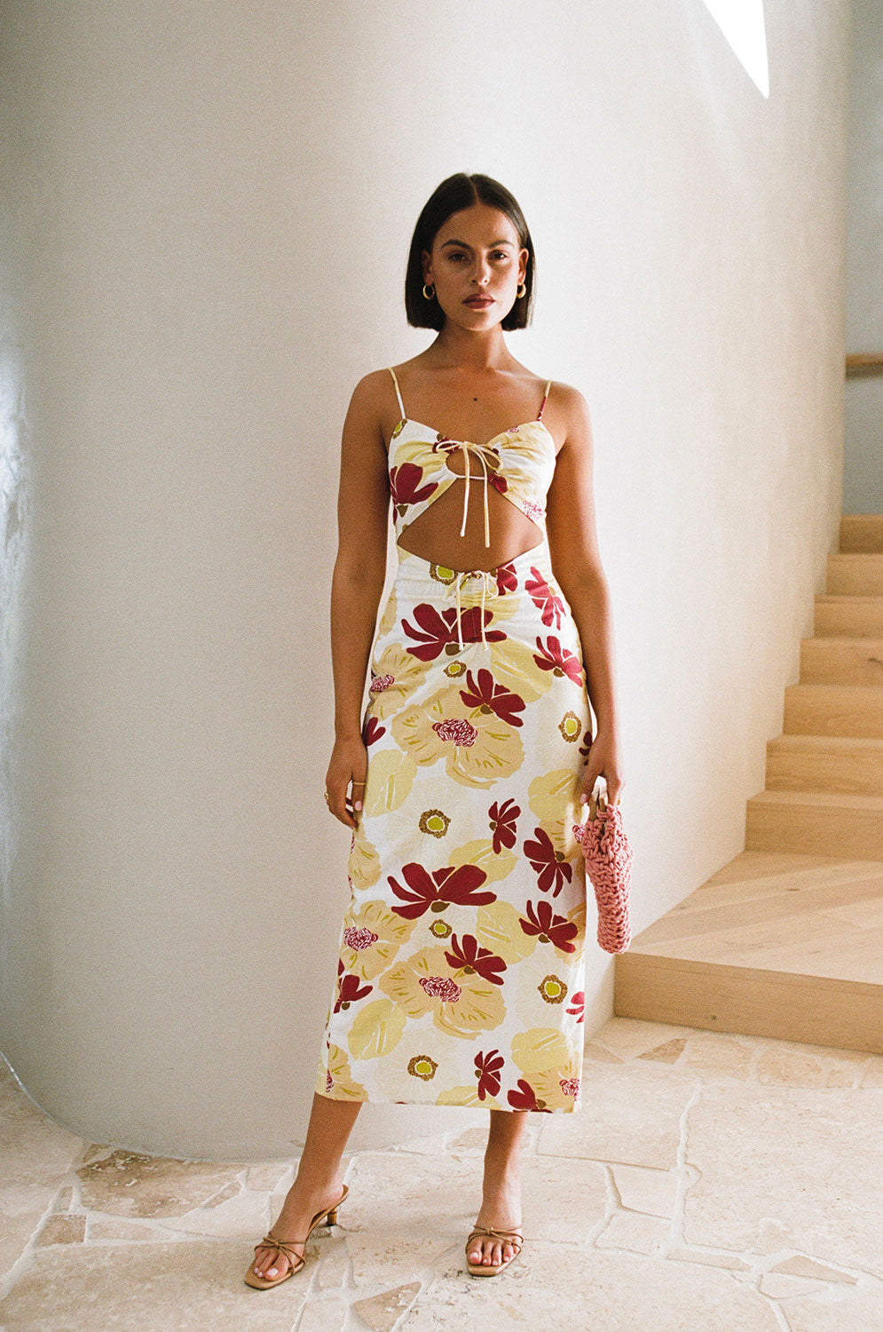 Unique Dusk Lily Aster Cut - out Sample Dress