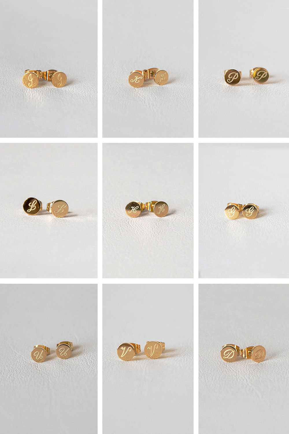 Personalizable Gold Toned Initial Stud Earrings for Perfect Gifting