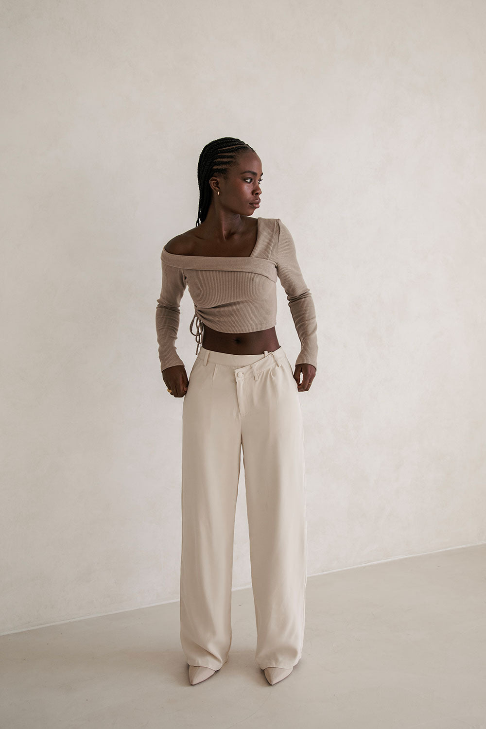 Tan Colored Chelsie Women's Stylish Knit Top