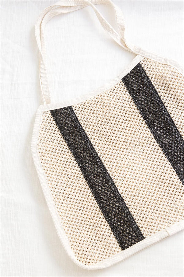 Summer Stripe Natural Woven Shopper Bag by Sabo Skirt