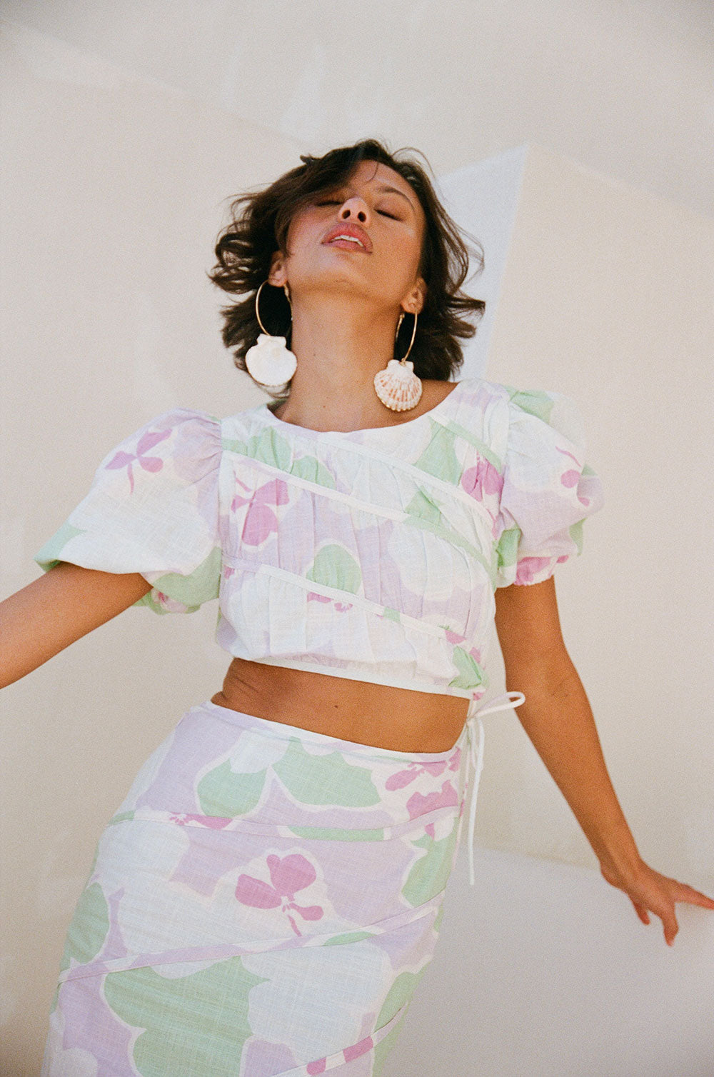 Charming Elika Top with Exclusive Misty Floral Print