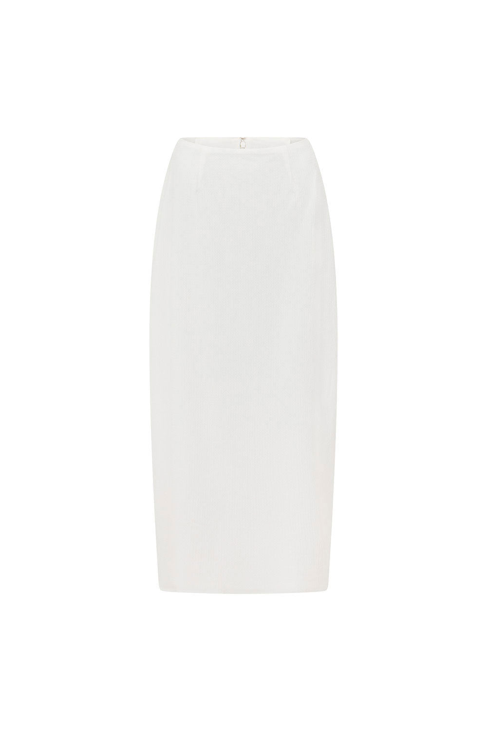 Exclusive White Textured Stretch High-Waisted Poppy Skirt
