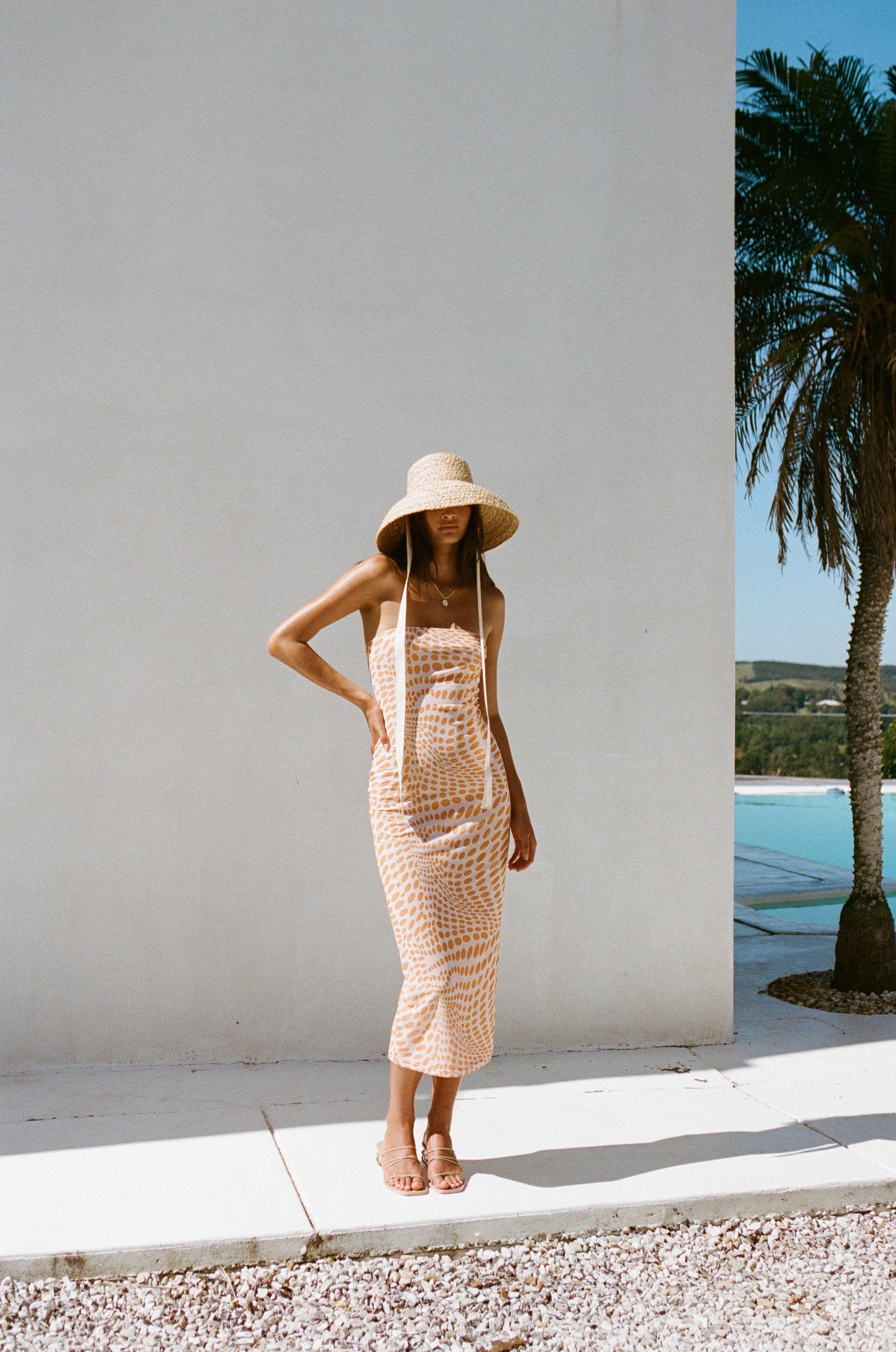Unique Mikai Black Midi Dress with Faint Mark