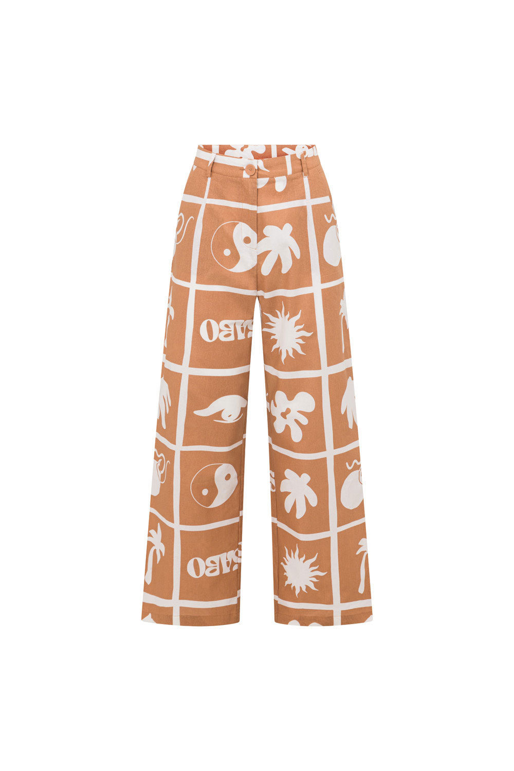 Exclusive Sabo Tile Print High - Quality Natural Cotton Peri Pants