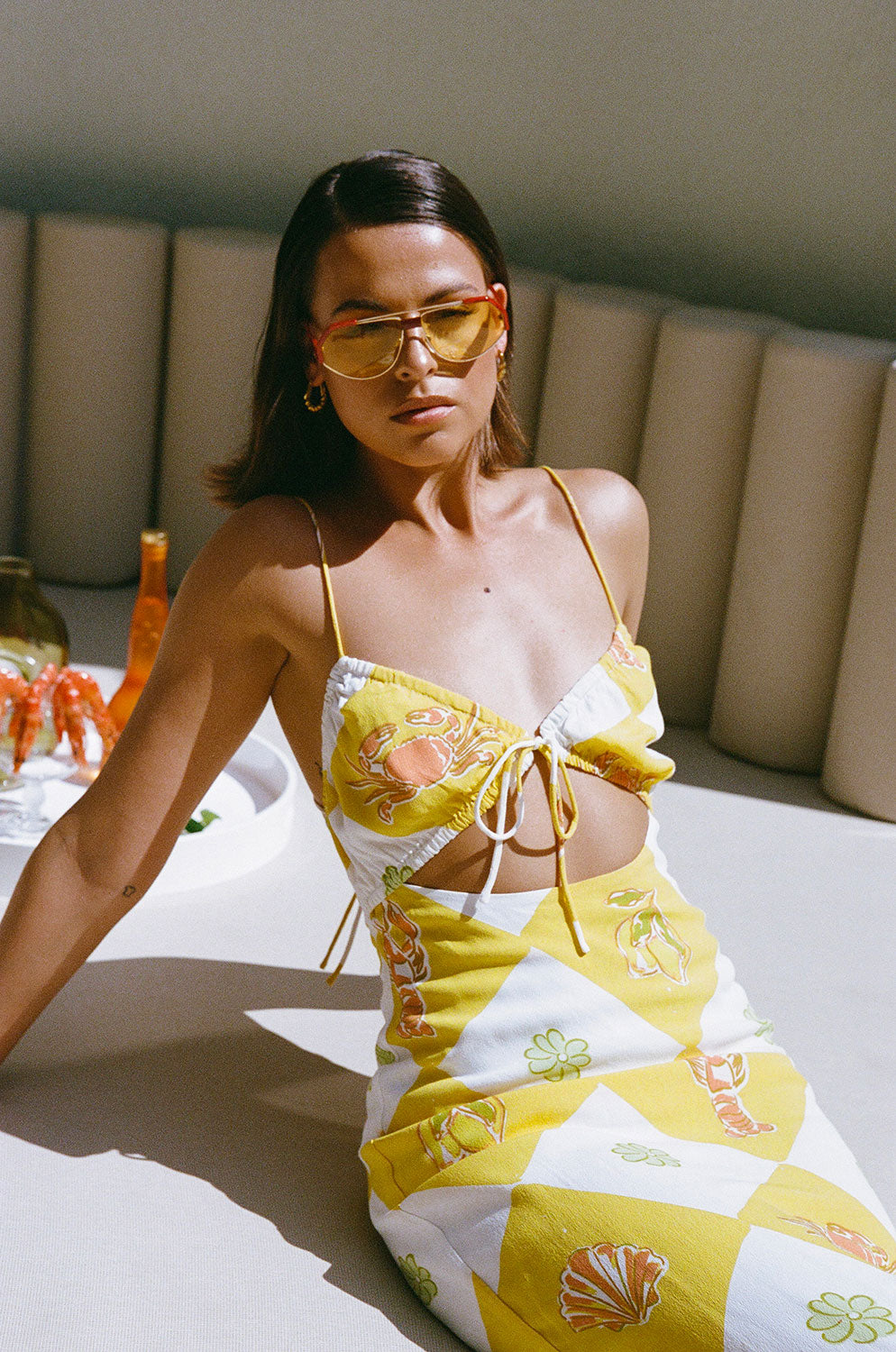 Stylish Oceano Yellow Honey Dress for Spring Events
