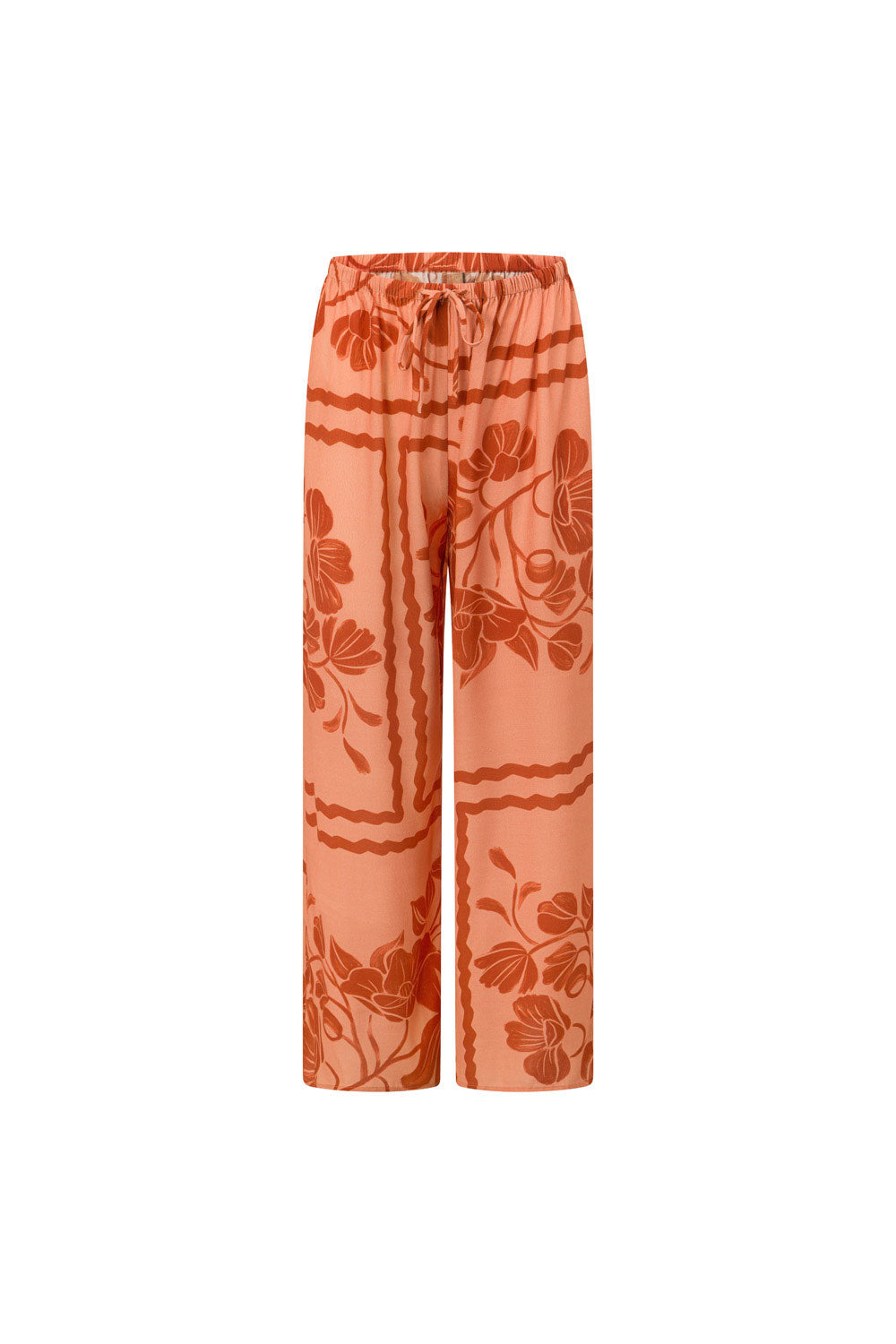 Fashionable Women's Alani Crepe Pants with Exclusive Fiore Postcards Print