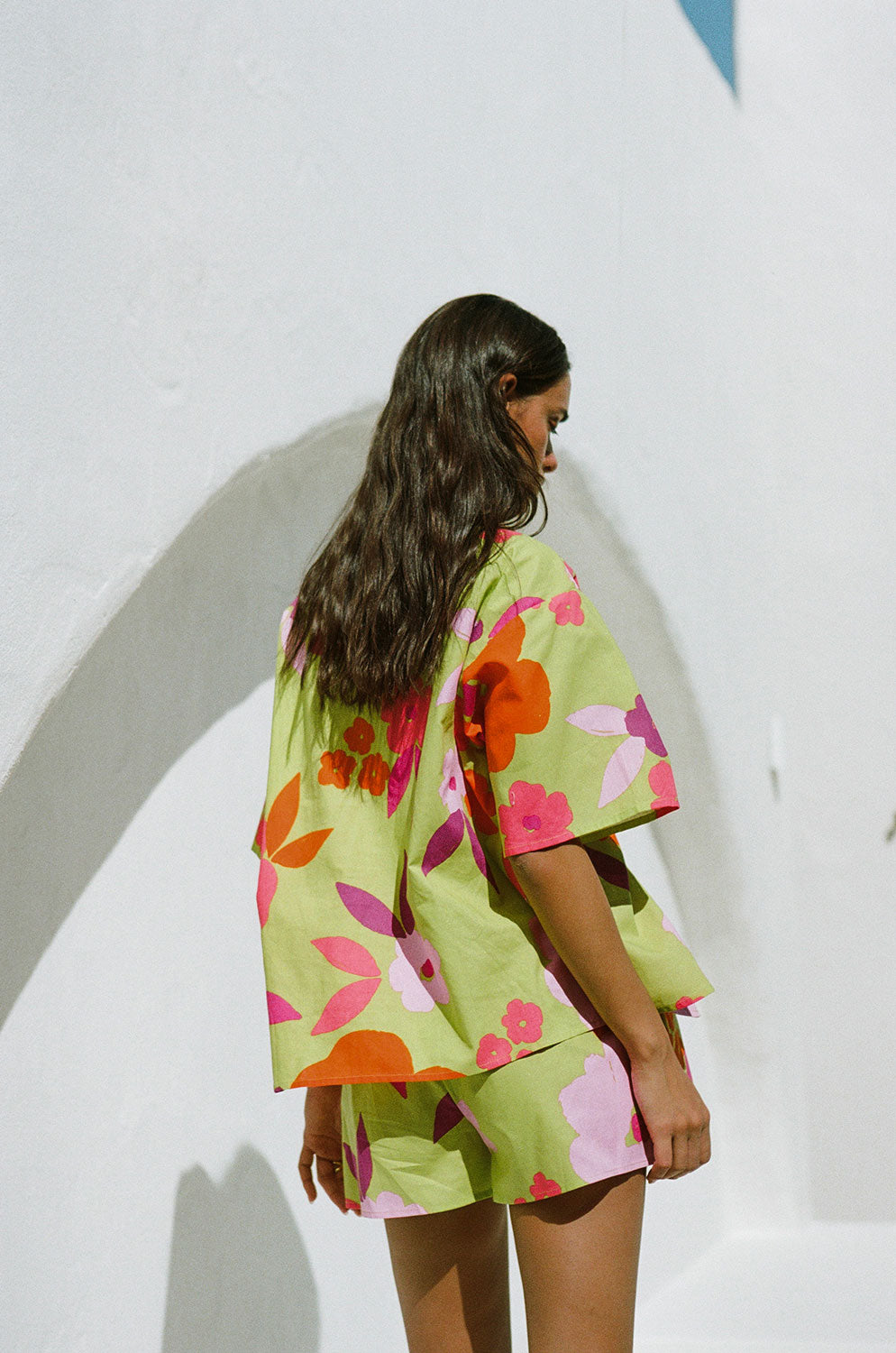 Unique Thessy Lime Floral Women's Top - A Sample Piece