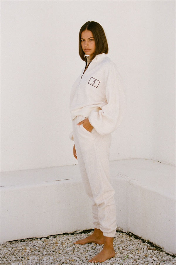 Super Soft Cream Sherpa High-Waisted Kiri Cosy Pants