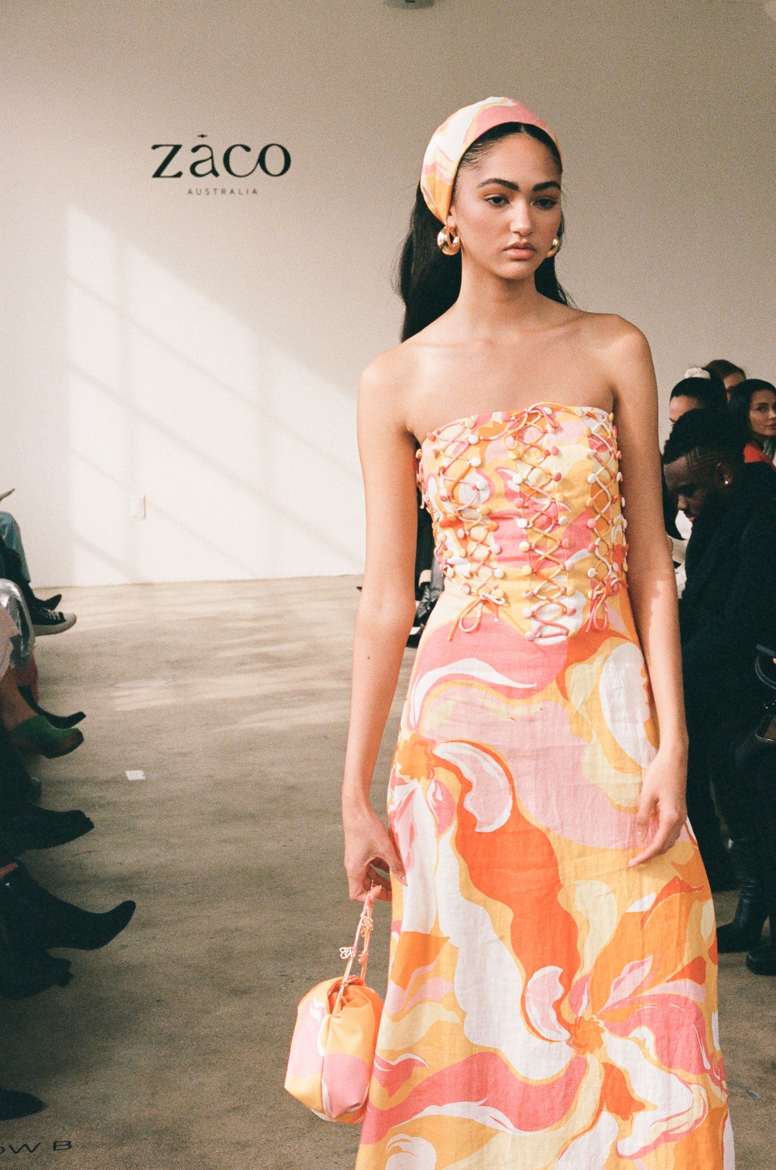 Exclusive ZACO Calista Sunset Print Strapless Maxi Event Dress - Kahlo Dress
