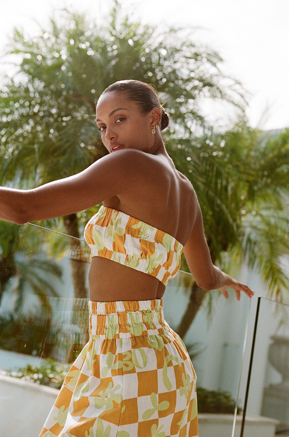 Exclusive Sabo Checkerboard Cooper Strapless Bandeau Top