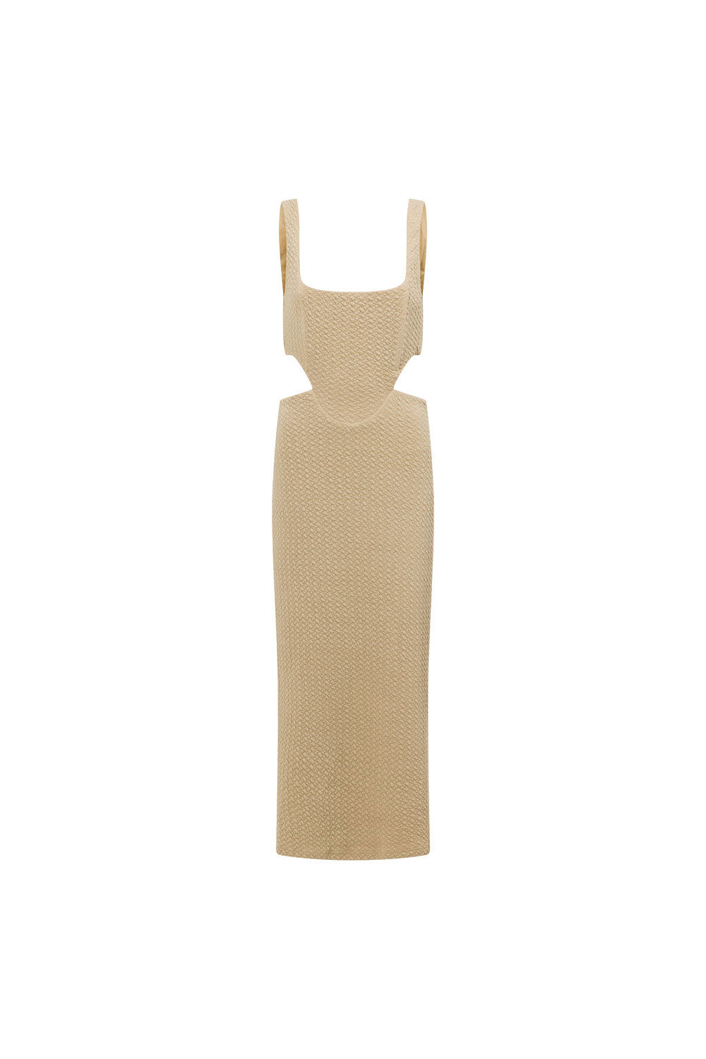 Exquisite Beige Helena Midi Dress with Unique Design