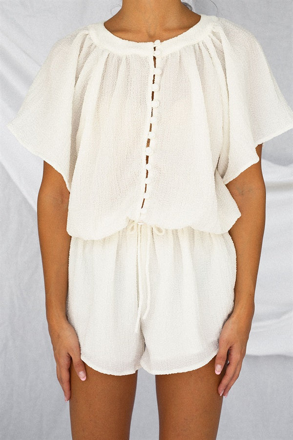 Unique Elsa Crinkle Playsuit - Sample with a Faint Mark