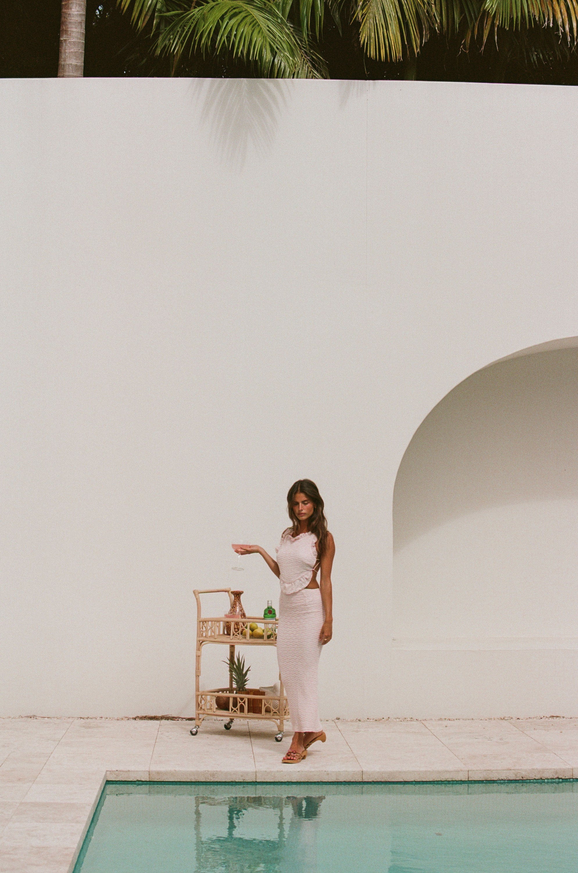 Soft Pink Slightly Stretchy Bess Midi Dress for Bridal Events