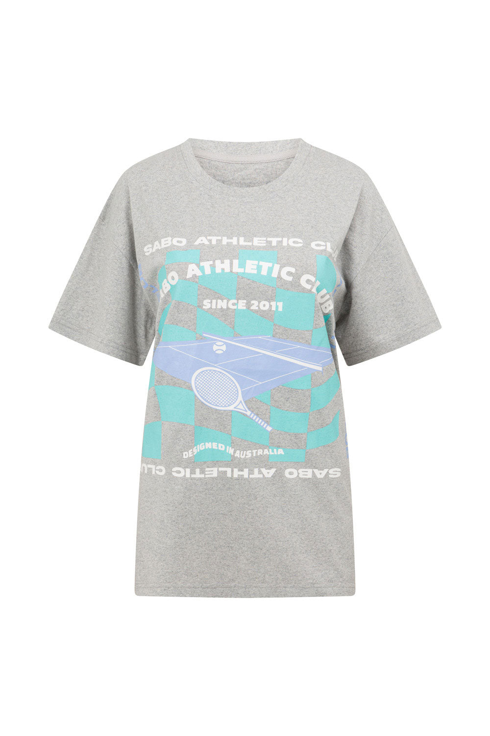 Grey Marl Cotton Blend Athletic Reservation Top for a Relaxed Look