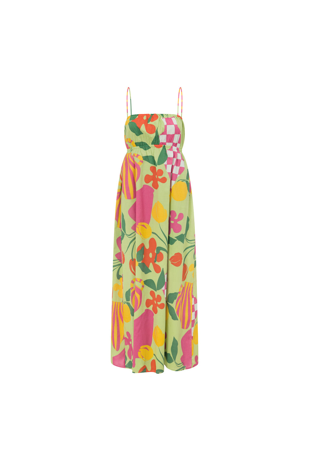 Catie Women's Maxi Dress with Exclusive New Green Vase Print