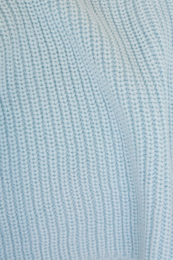 Sevina Blue Ribbed Knit Women's High - Waisted Shorts