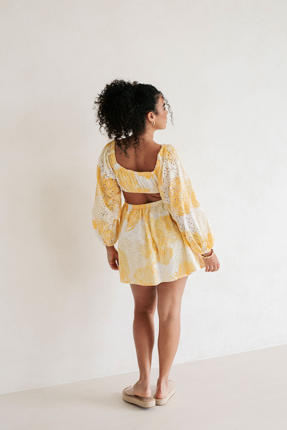 SABO LUXE Women's Jase Off Shoulder Mini Dress with Exclusive Solstice Print