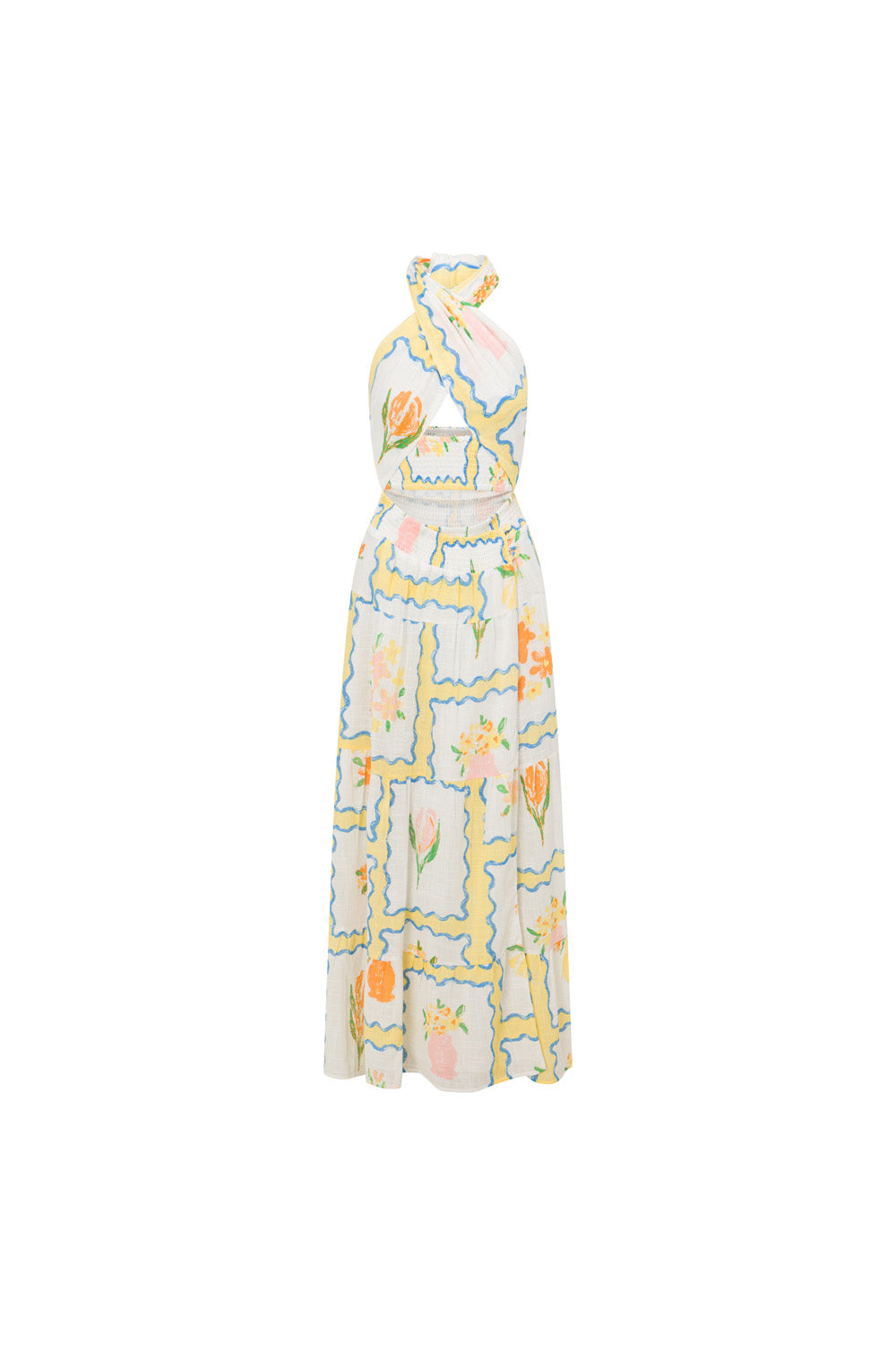 Unique Sample of Terese Flower Pots Print Dress - Women's Fashion