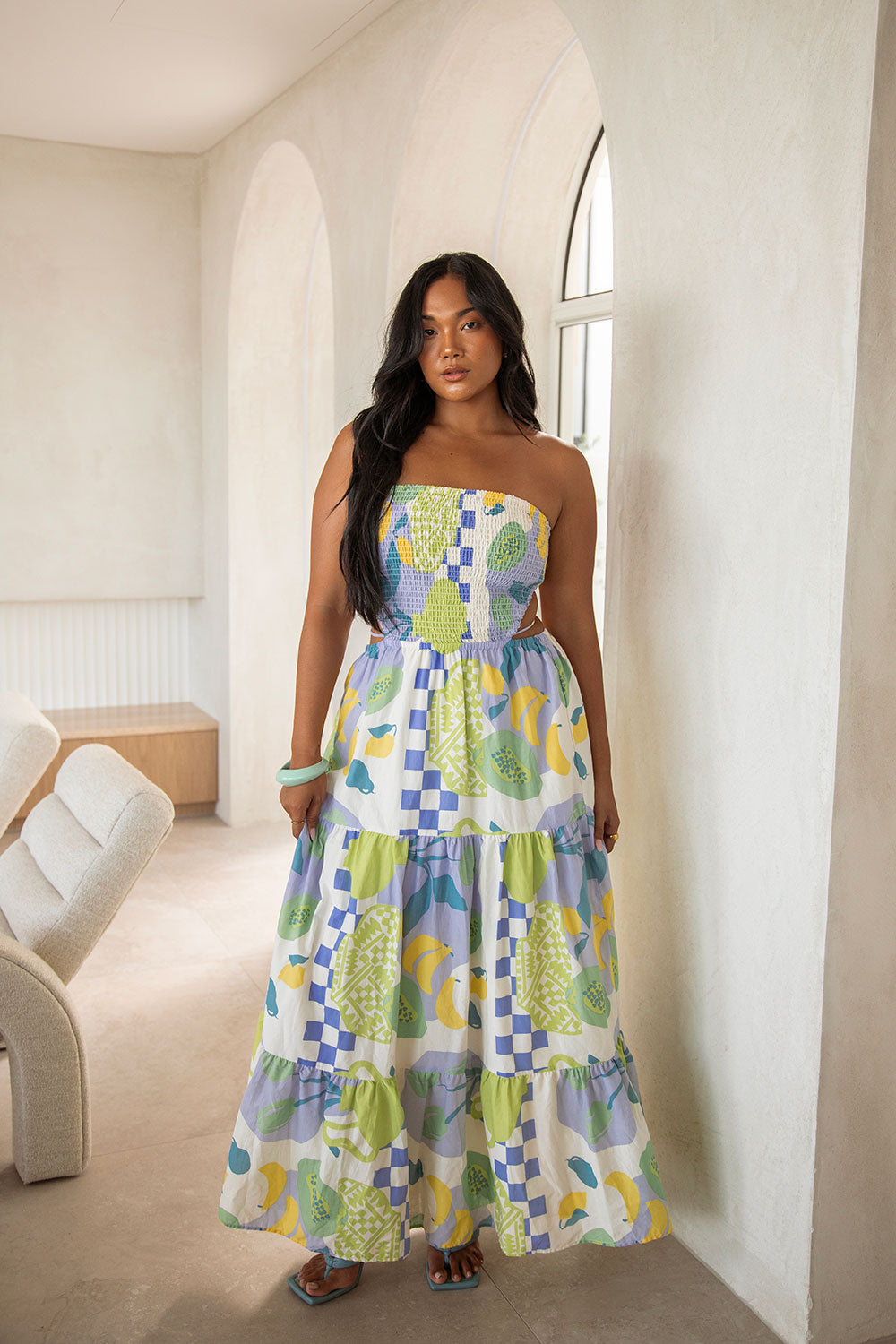 Exquisite Nyra Dress in Exclusive Dolce Verde Print