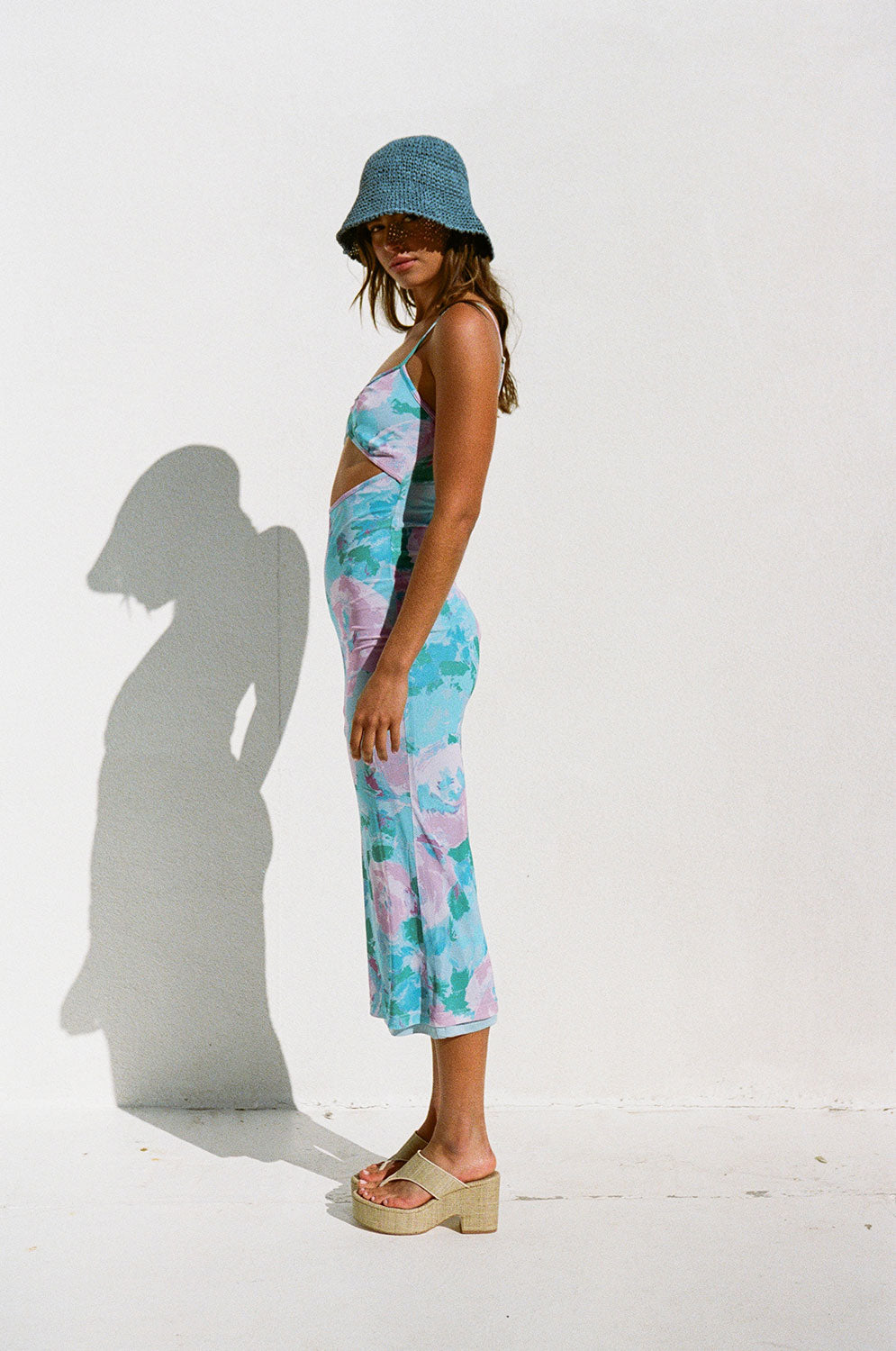 Sabo's Exclusive Zantina Cutout Midi Dress with Water Lilies Print
