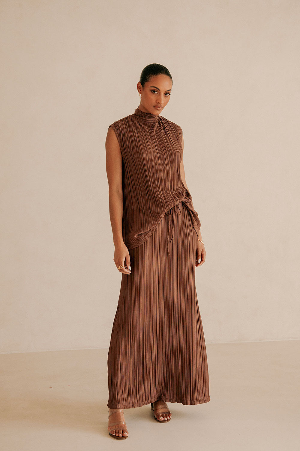 Chocolate Brown Vintage-Inspired Catalyna Women's Fashion Top