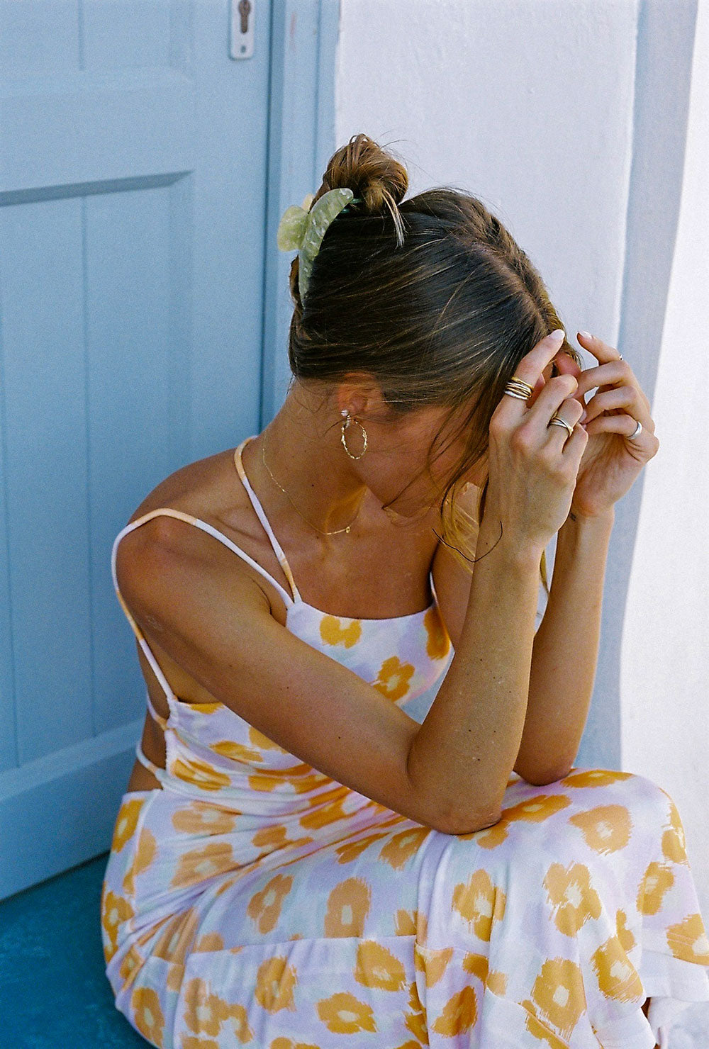 Unique Kika Dress with Smudge Floral Pattern