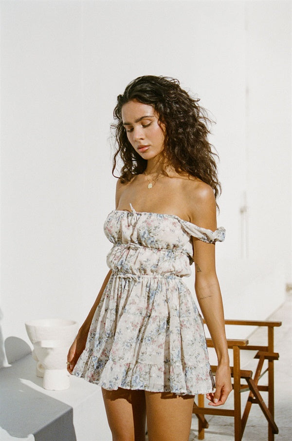 Izobel Floral Petite Women's Dress - Dreamy Beige