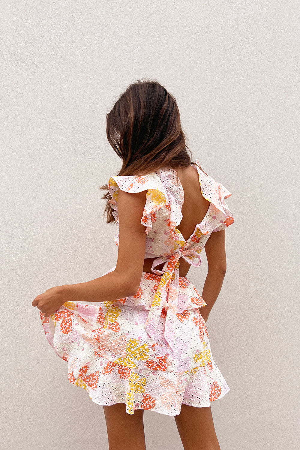Exclusive Santa Clara Cutout Sample Dress in Pollen Color