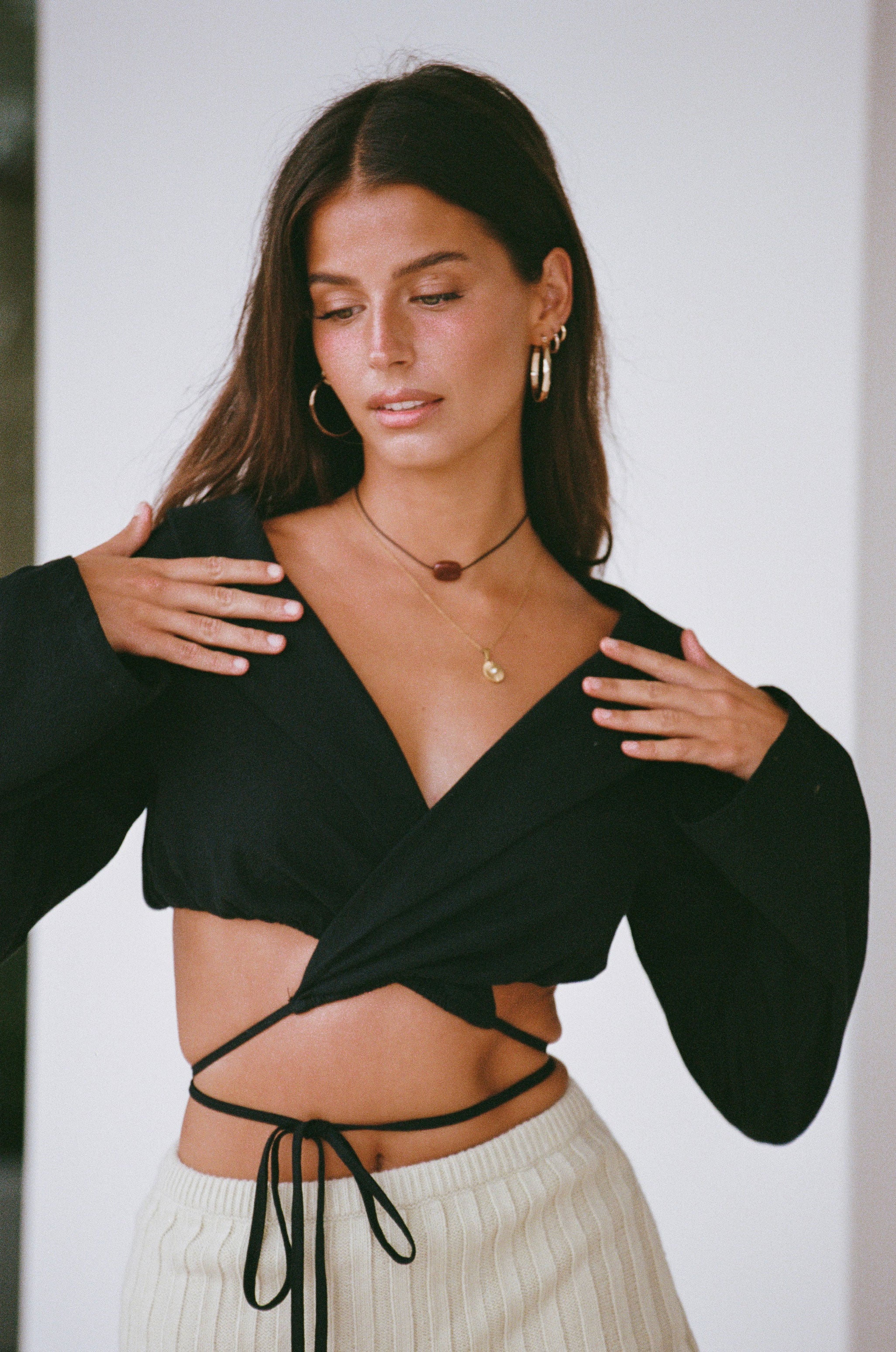 Exclusive Norella Wrap Top - Sample in Perfect XS Size