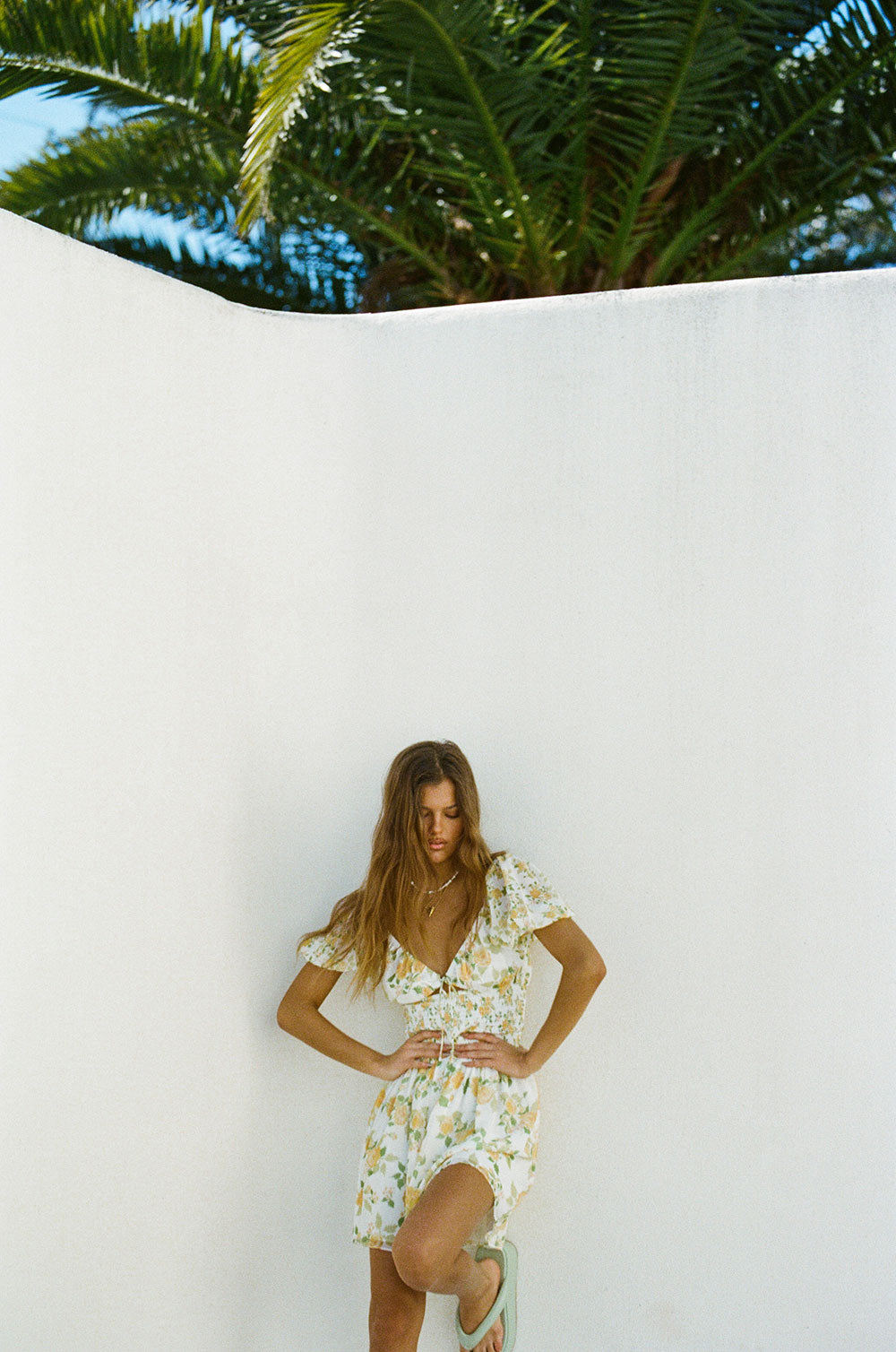 Sabo Exclusively Designed Women's Jorja Dress with Dusty Lemon Floral Print