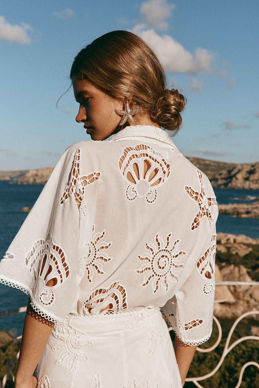 Exquisite Nissi Corallo Bianca Unlined Boxy Fit Shirt for Summer 2025