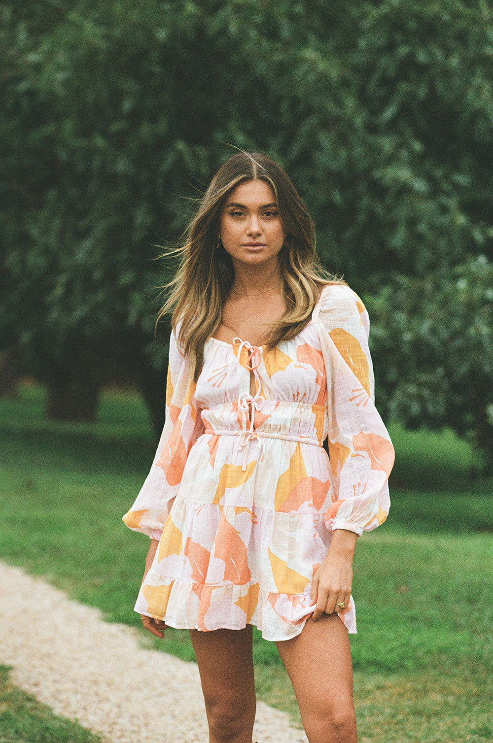 Exclusive Sunset Smudge Print Women's Nylah Dress for Seasonal Transitions