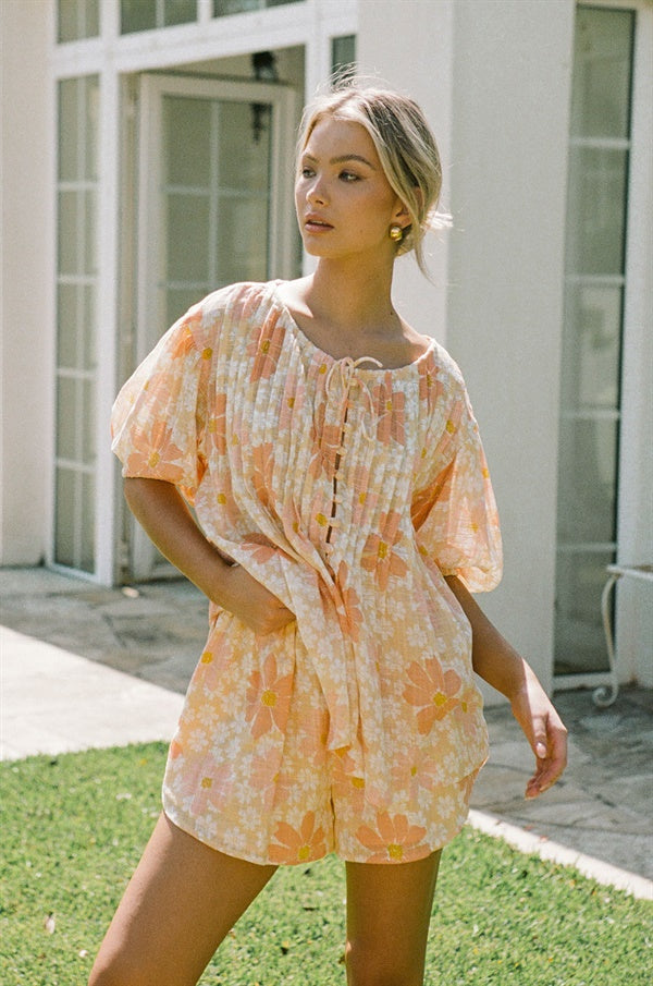 Autumn Floral Leta Women's Top for Fall Fashion