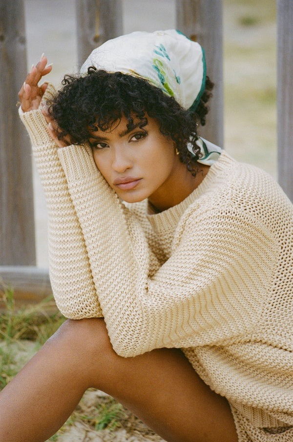 Tan Chunky Knit Noelle Women's Sweater for Cosy Wear