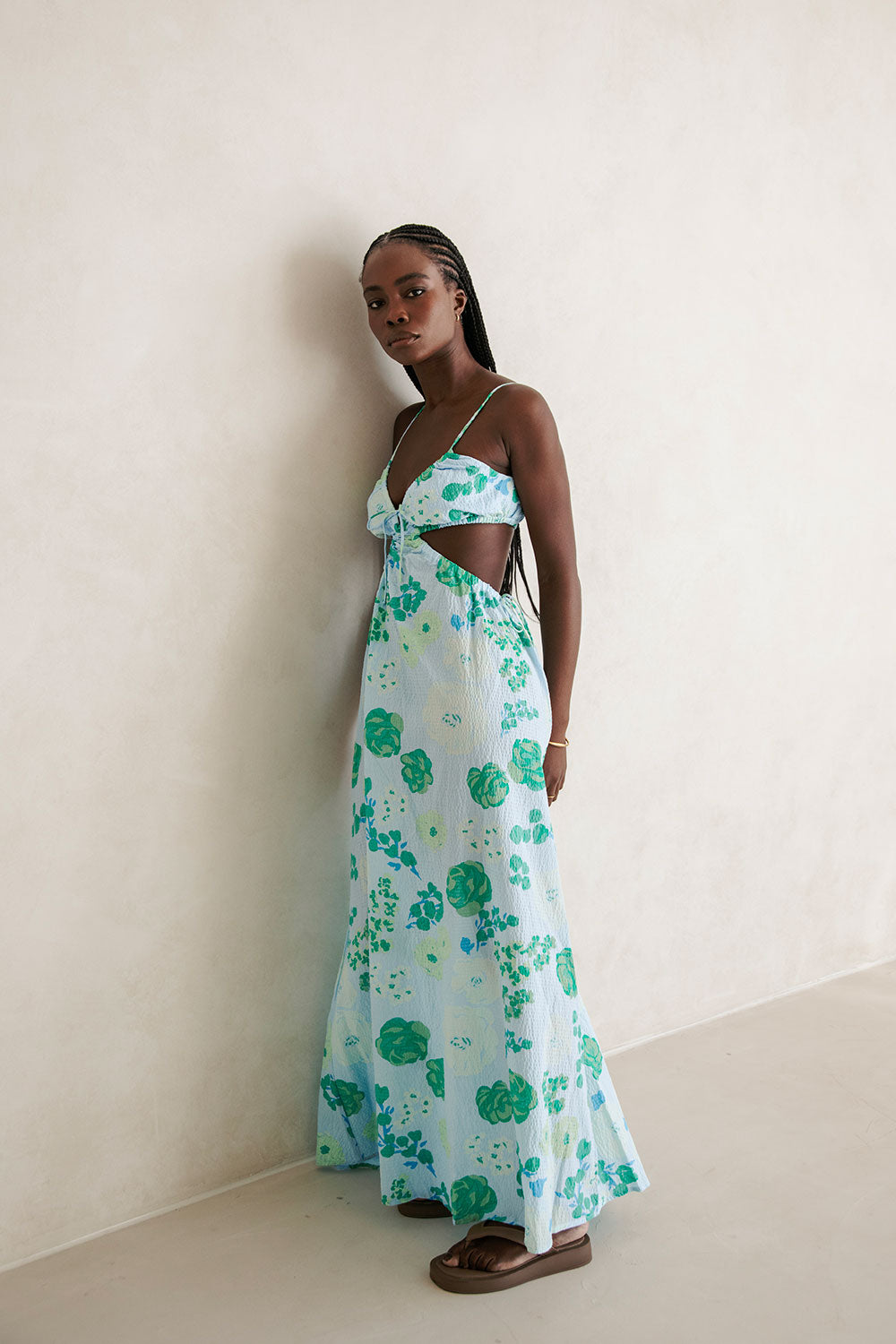 Corsage Blue Asher Dress - A Stunning One - of - a - Kind Sample