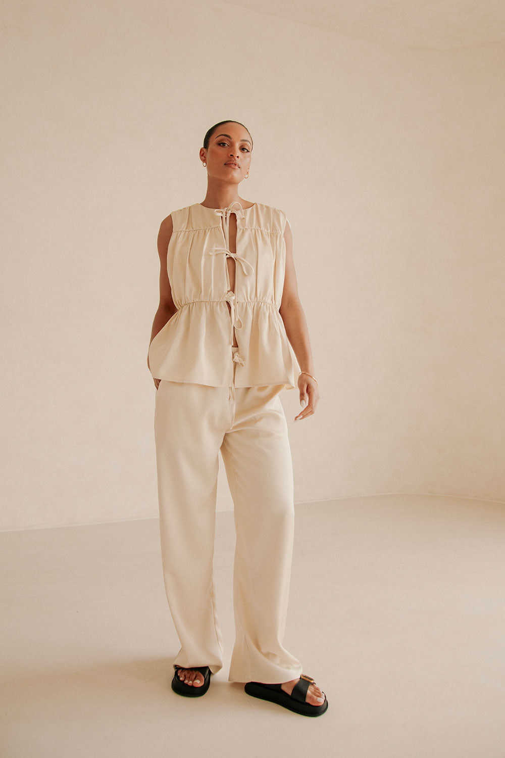 Soft Beige Women's Maternity and Postpartum Juliette Pants