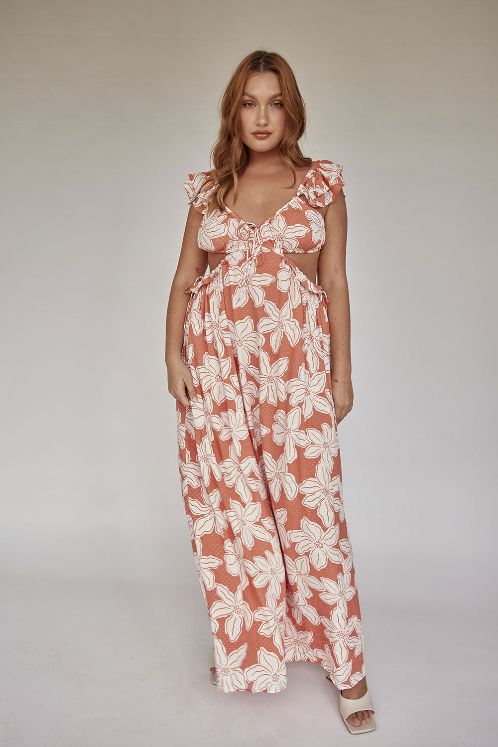 Women's Archa Maxi Dress with Exquisite Forest Floral Print from Isola Collection